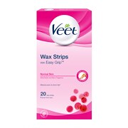 Veet EasyGrip Ready-to-Use Wax Strips x20 & Perfect Finish Wipes x4 - Normal Skin