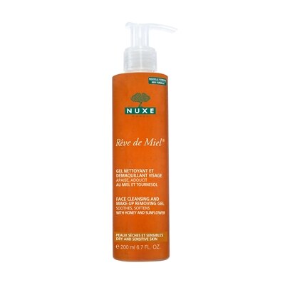 NUXE Reve de Miel Gel Nettoyant et Demaquillant Visage Face Cleansing and Make-Up Removing Gel 200ml