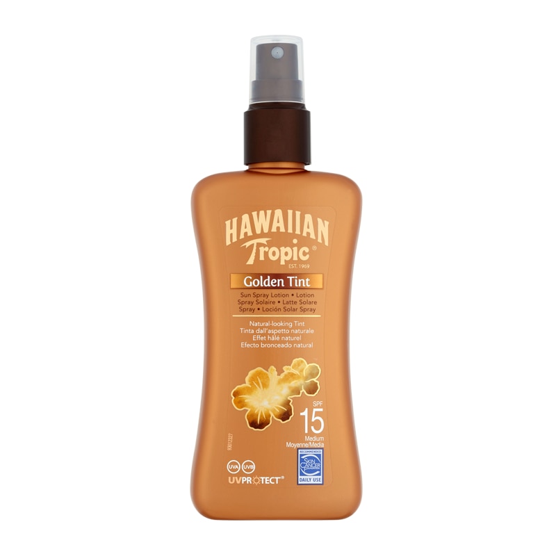 Hawaiian Tropic Golden Tint Sun Spray Lotion SPF 15 200ml Feelunique