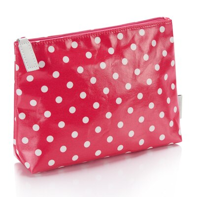 Victoria Green Red Polka Dot Utility Make Up Bag
