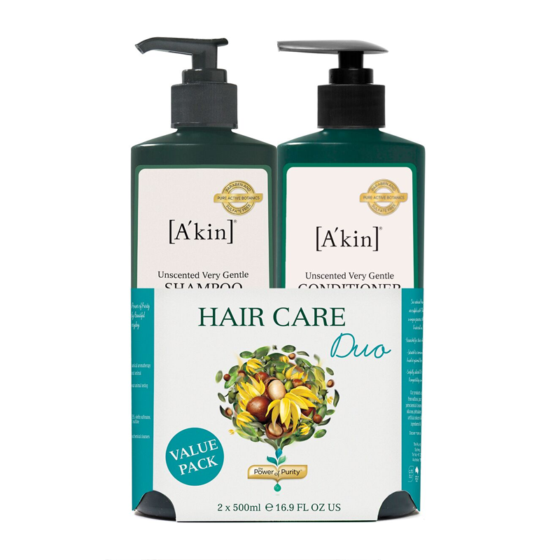 A'kin Unscented Shampoo & Conditioner Duo Feelunique
