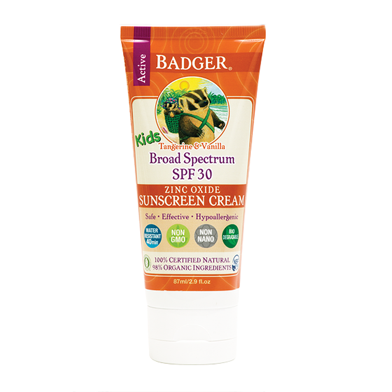 Badger Kids Tangerine & Vanilla Zinc Oxide Sunscreen SPF 30 87ml