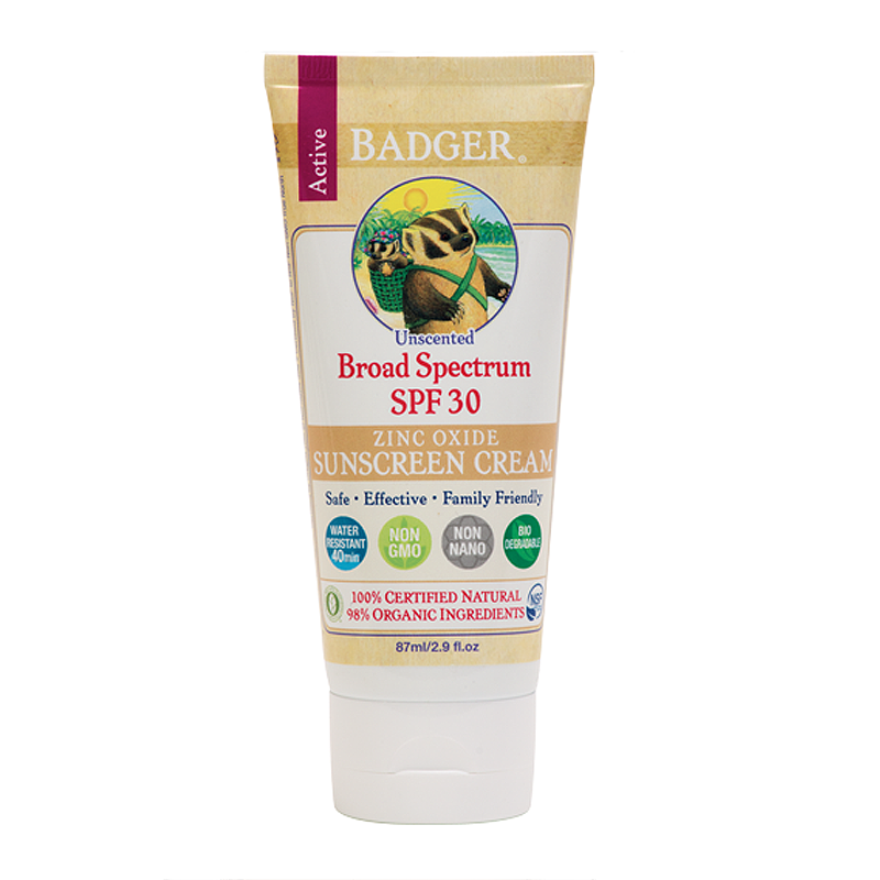 Badger Unscented Zinc Oxide Sunscreen SPF 30 87ml Feelunique