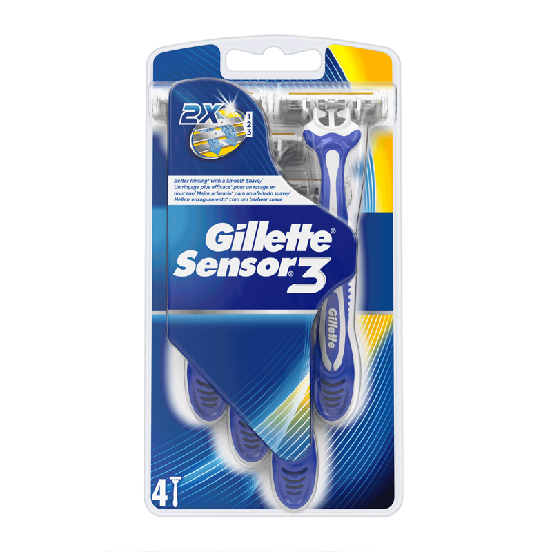 Gillette Sensor 3 Disposable Razors x 4 Feelunique