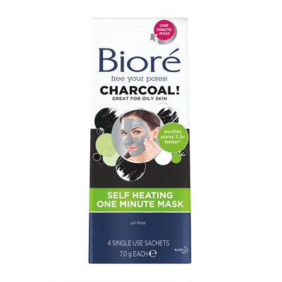 Biore Charcoal Self Heating Mask 4pk