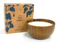 Di Palomo Wild Fig & Grape Fragrant Candle in Wooden Bowl