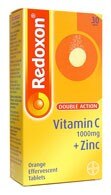 Redoxon Double Action Vitamin C 1000mg & Zinc Orange Effervescent Tablets x30