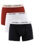 Calvin Klein Cotton Stretch Trunk x 3 Pack - White, Red & Blue