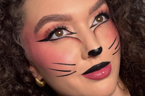 Cat face painting: Blush overload