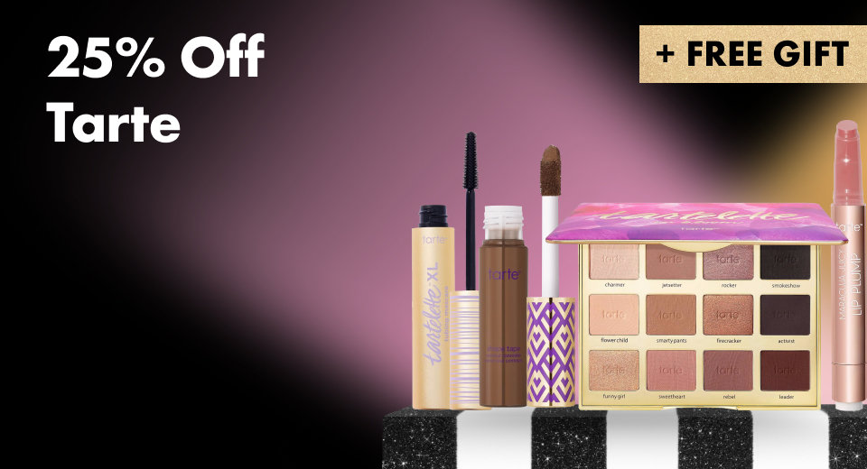 Treat yourself today to 25% off Tarte.