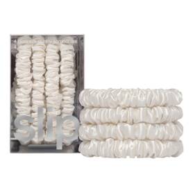 Pure Silk Skinny Scrunchies White