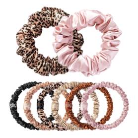 Pure Silk Assorted Scrunchies Set of 8 Sunset