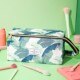 XXL Drawstring Makeup Bag in Tropical Leaves