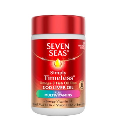 Seven Seas Simply Timeless Cod Liver Oil Plus Multivitamins 30 Capsules Feelunique