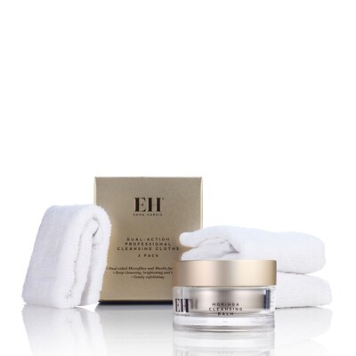 Emma Hardie Moringa Balm 100ml & 3 Pack Cleansing Cloth Bundle