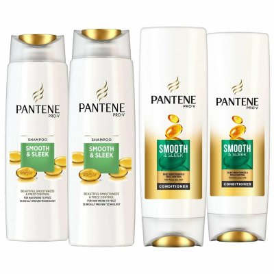 Pentene Smooth & Sleek Shampoo 2 x 500ml & Conditioner 2 x 500ml ...