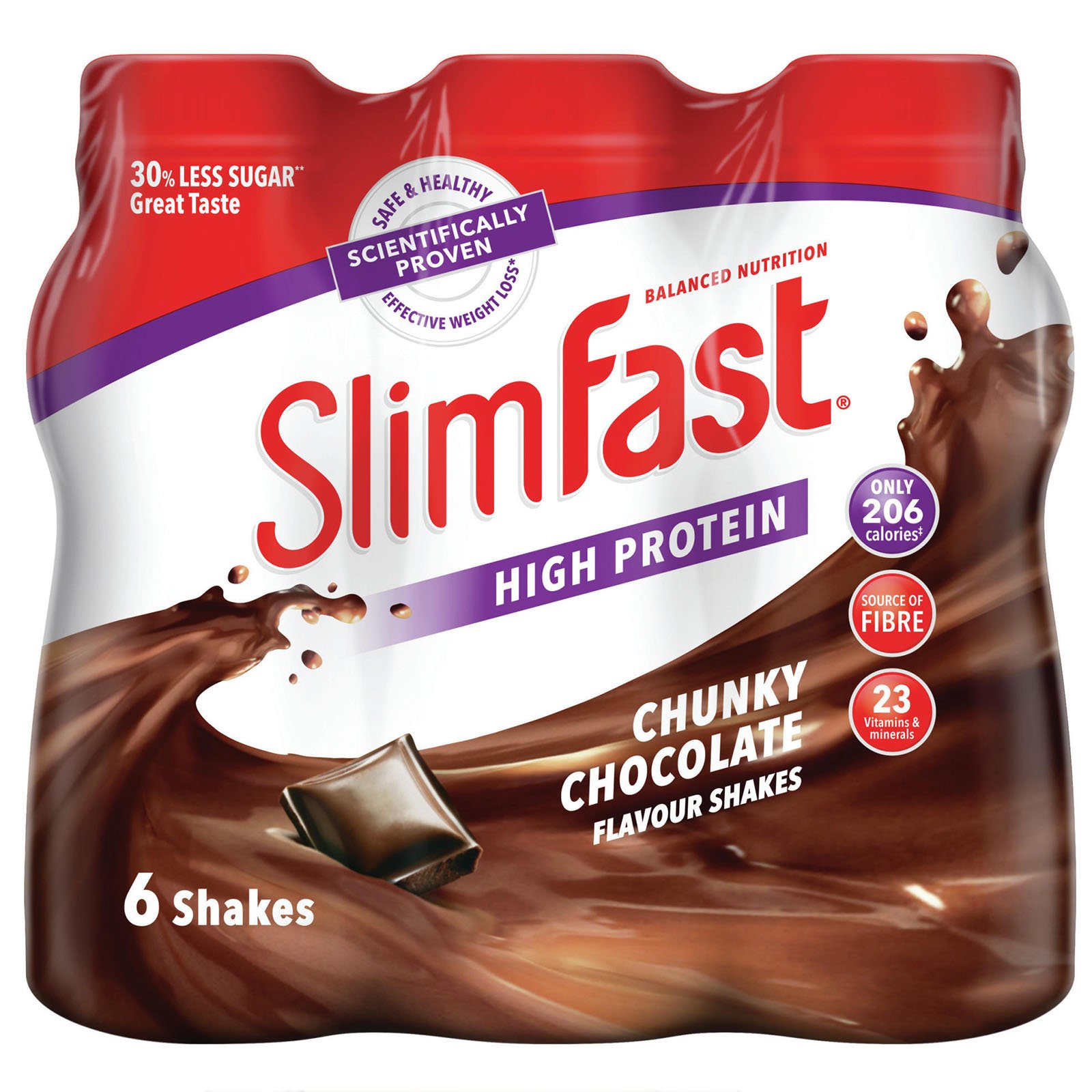 Slimfast Milkshake Bottle Chocolate 325ml X 6 - Feelunique