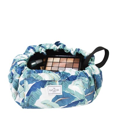 makeup bolsa that opens flat