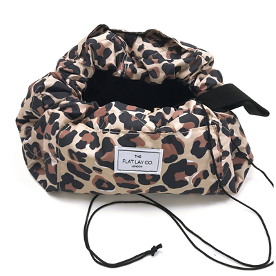 The Flat Lay Co. Open Flat Makeup Bag in Leopard Print | FEELUNIQUE