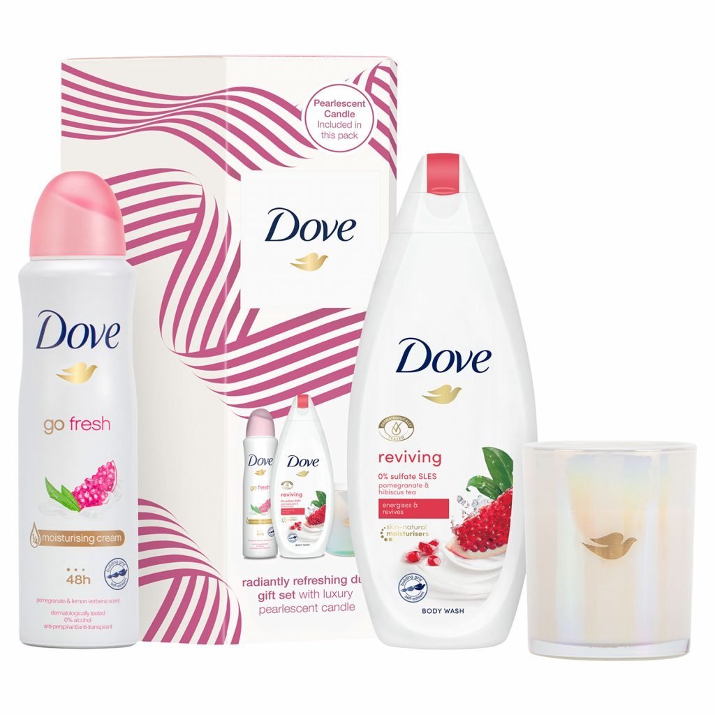 Dove Radiantly Refreshing Duo Gift Set With Luxury Candle Feelunique
