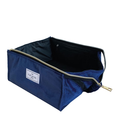 makeup bolsa that opens flat