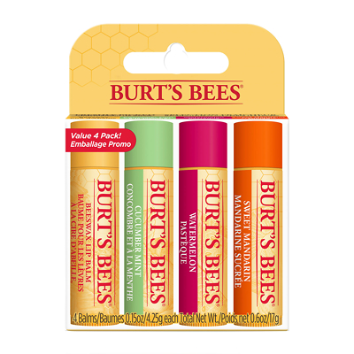 pak atleet pop Burt's Bees® 100% Natural Moisturising Lip Balm Freshly Picked 4 Pack |  FEELUNIQUE