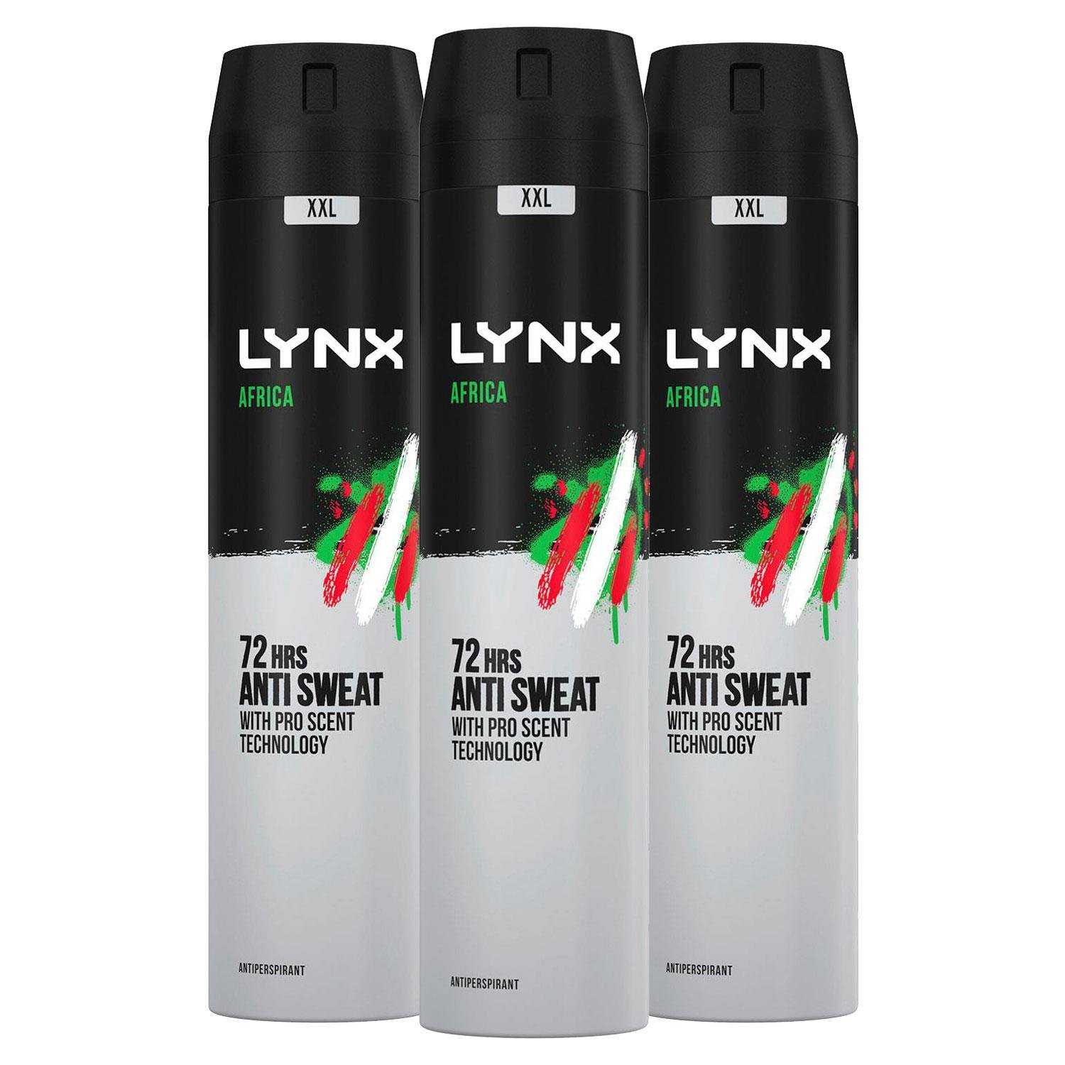 Lynx XXL 48 Hour Dry Protection Anti-Perspirant Deodorant Africa 3 x 250ml