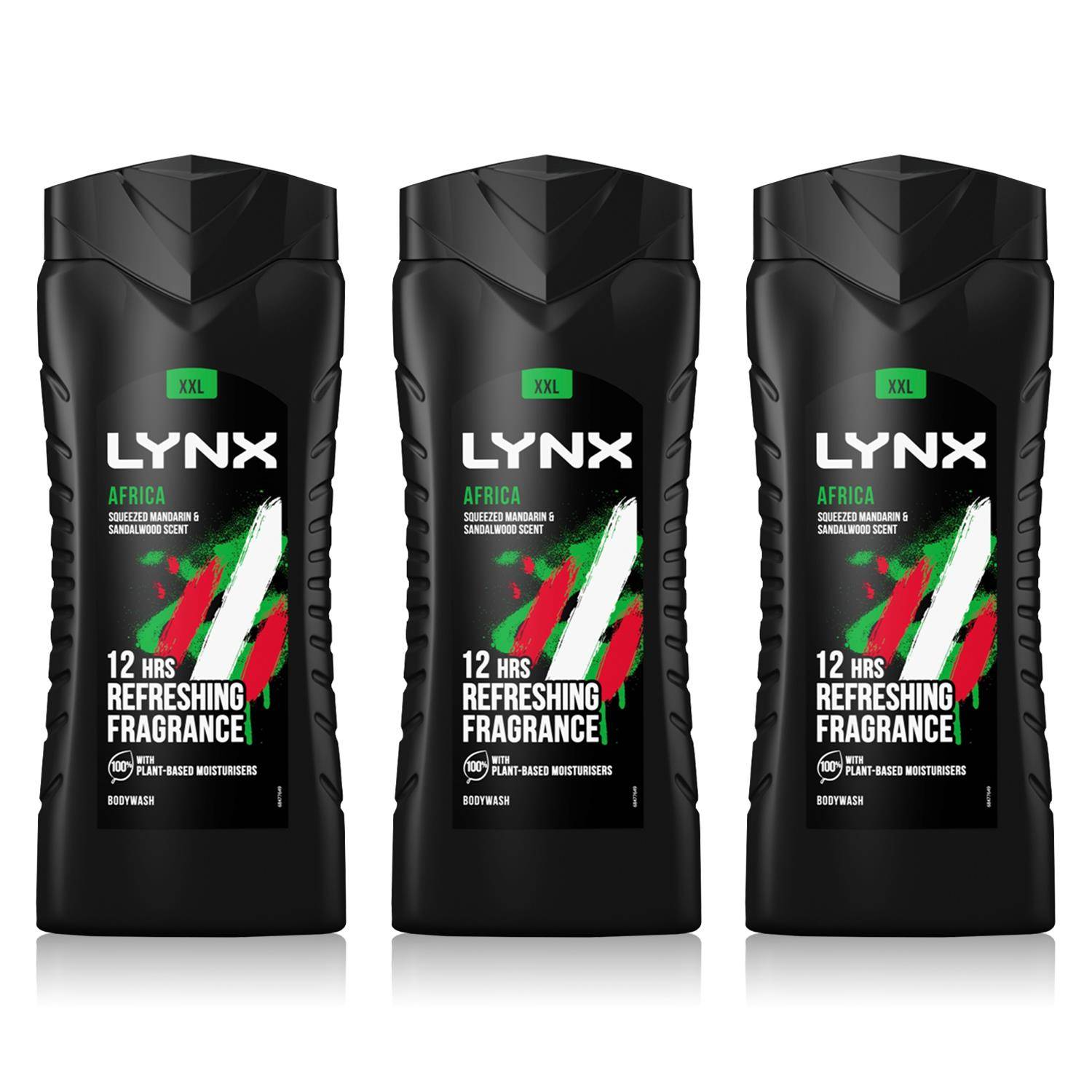 Lynx XXL Energy Boost Shower Gel Body Wash Africa 3 x 500ml