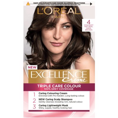 L'Oréal Paris Excellence Creme 4 Natural Dark Brown Hair Dye - 1 Kit |  FEELUNIQUE