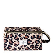 XXL Drawstring Makeup Bag in Leopard Print