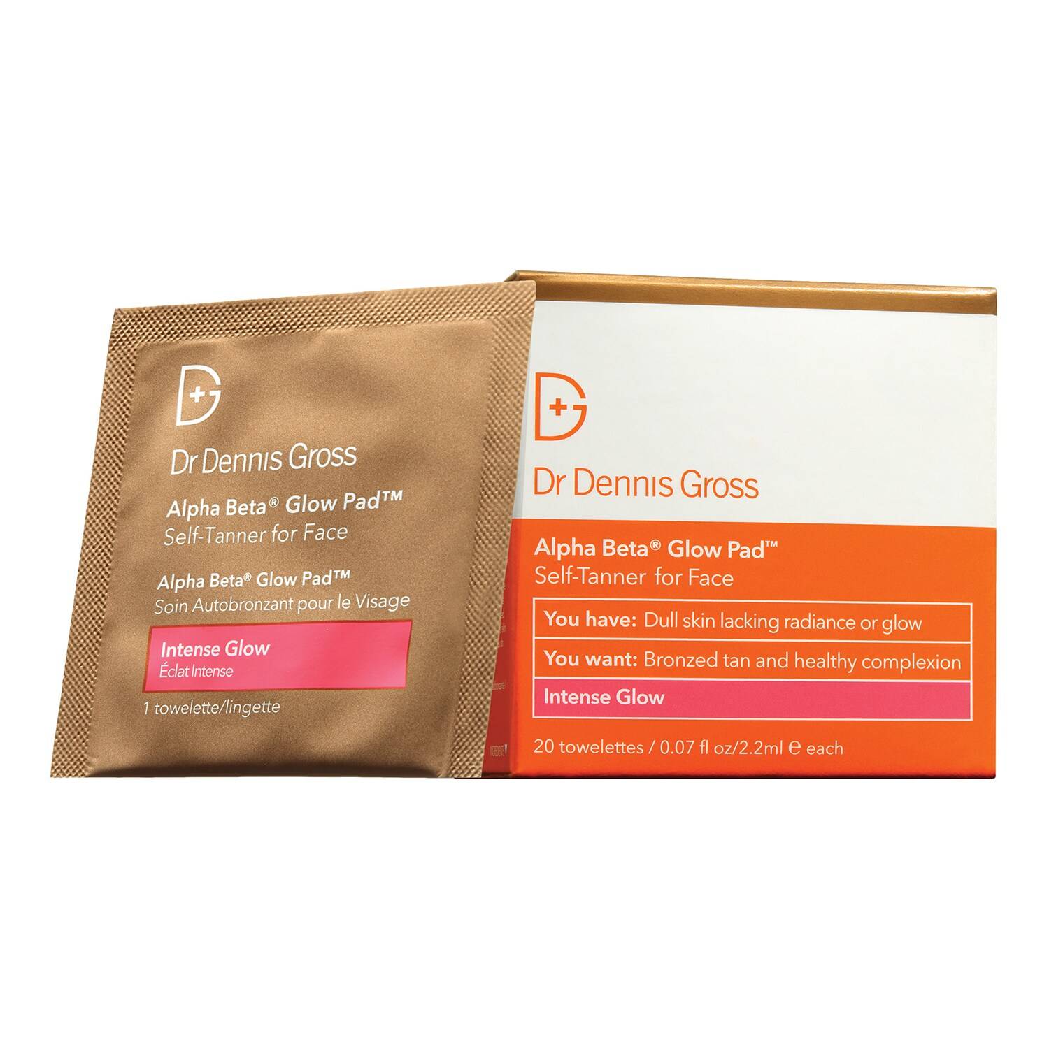 Dr Dennis Gross Alpha Beta� Glow Pad Self Tanner for Face Intense Glow 20 Applications