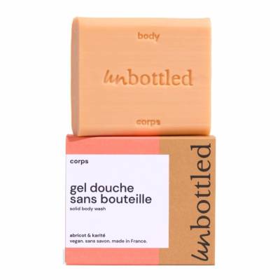 UNBOTTLED Solid Shower Gel Apricot & Shea Butter 110g