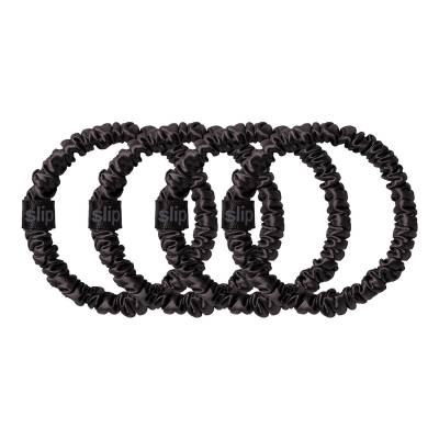 SLIP pure silk skinny scrunchies Black x 4