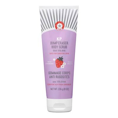 FIRST AID BEAUTY KP Smoothing Body Scrub 10% AHA Strawberry - Exfoliate bumps and chicken skin  226g