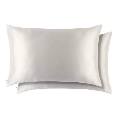 SLIP Pure Silk White Queen Pillowcases Duo