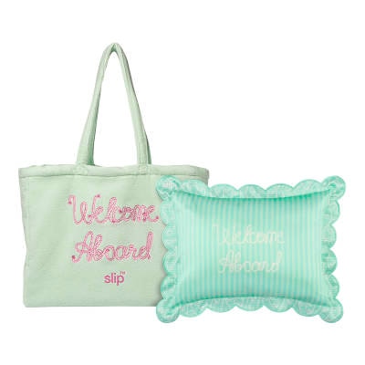 SLIP Pure Silk Queen Pillowcase with complimentary Beach bag Les Vacances