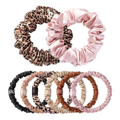 SLIP Pure Silk Assorted Scrunchies Set of 8 Sunset