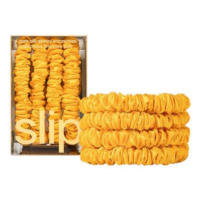 SLIP Pure Silk Skinny Scrunchies - Golden Set of 4