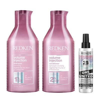 Redken Volume Injection Shampoo, Conditioner and One United Trio