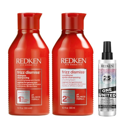 Redken Frizz Dismiss Shampoo, Conditioner and One United Trio