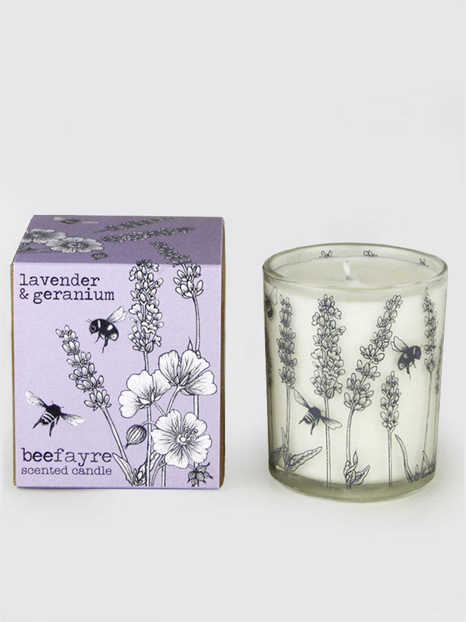 Beefayre Lavender & Geranium Large Candle 200ml