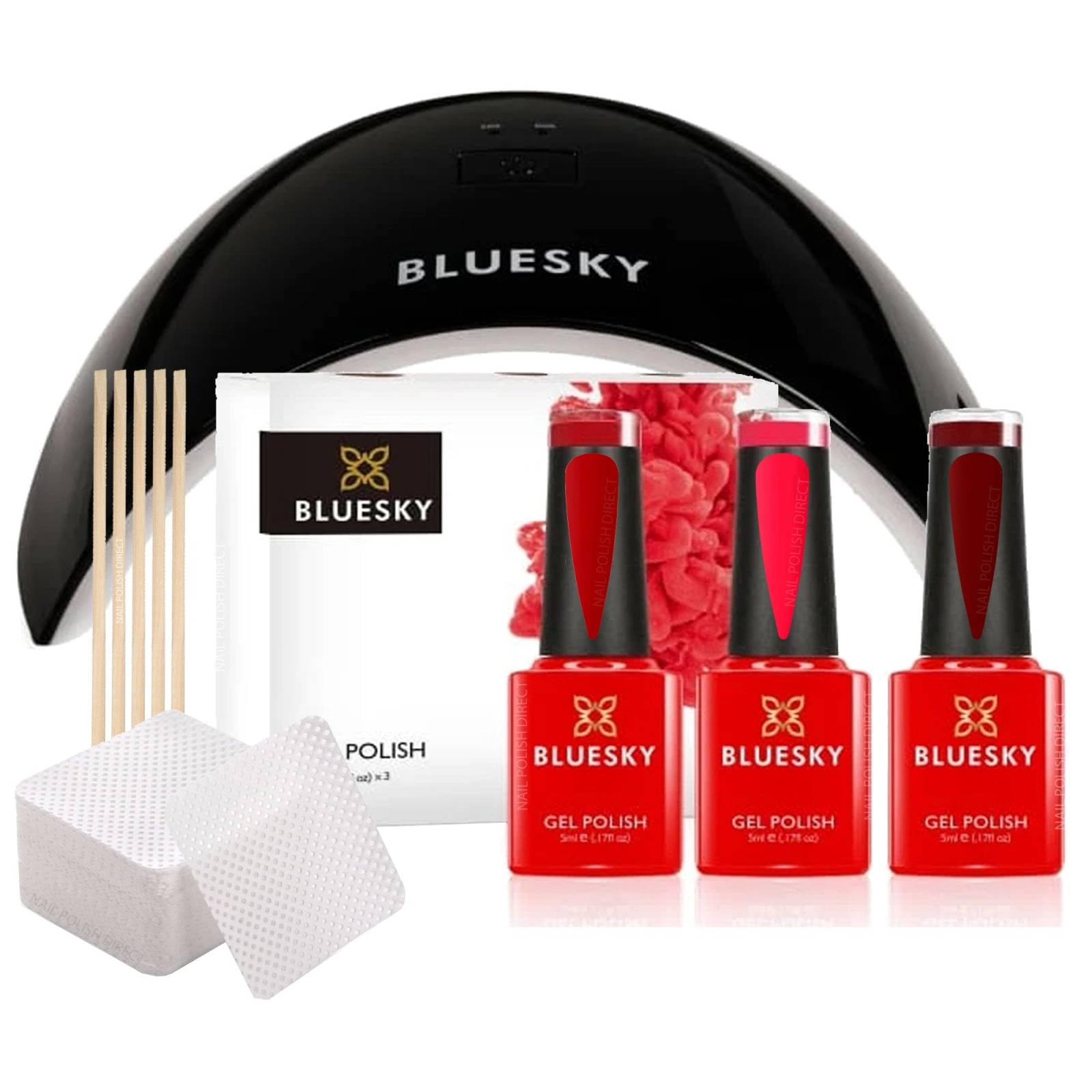 Bluesky Professional Starter Kit Mini Gel Polish With Lamp Reds 3 x 5ml