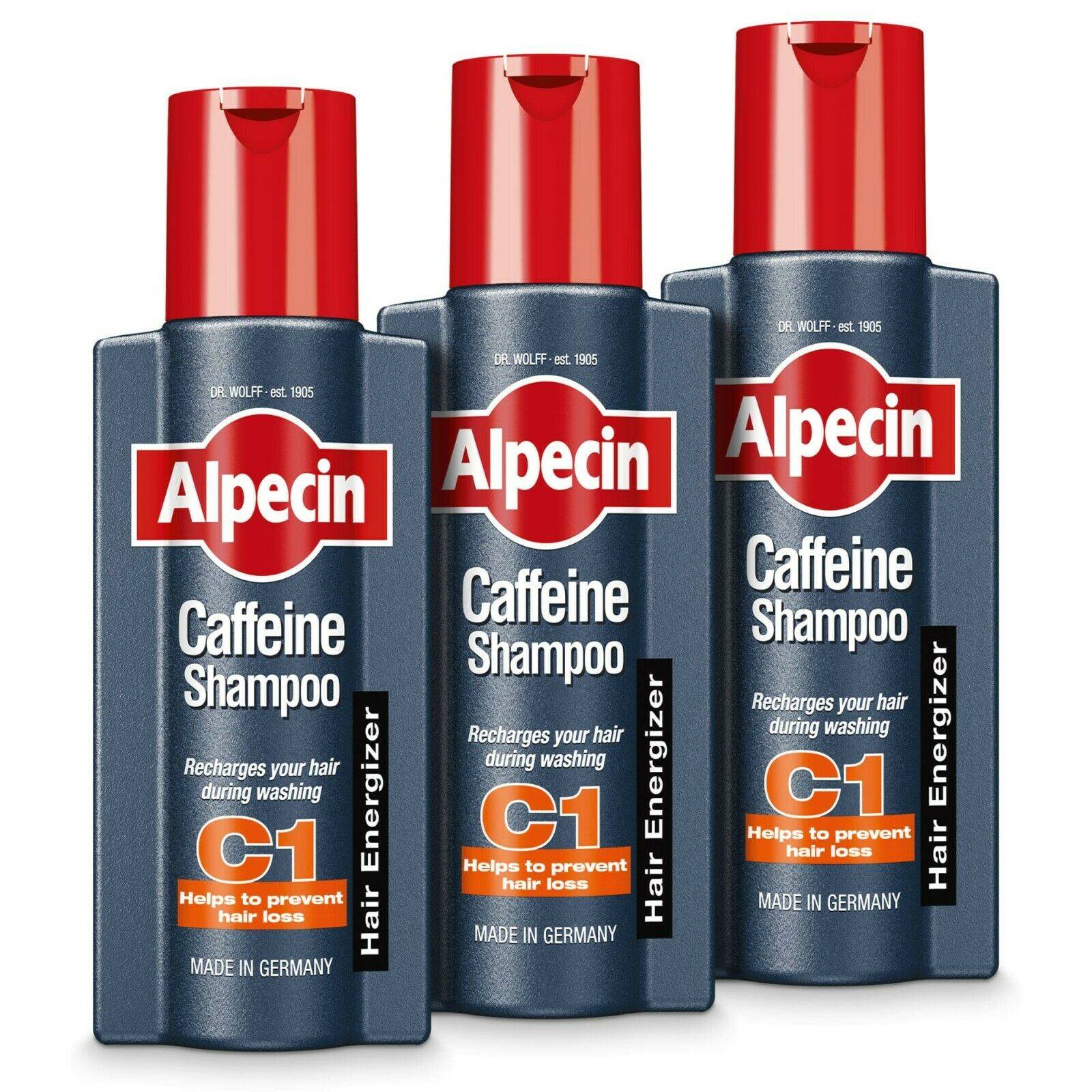 Alpecin Caffeine Shampoo C1 | Prevents and Reduces Hair Loss 3 x 250ml