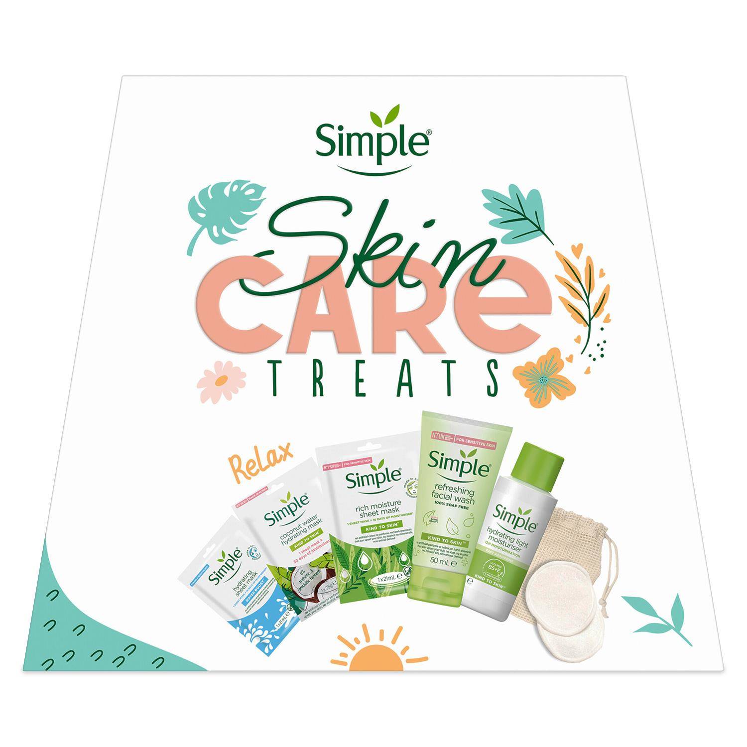 Simple Kind to Skin Face Cleansing Skin Care Treats 5pcs Gift Set For Her