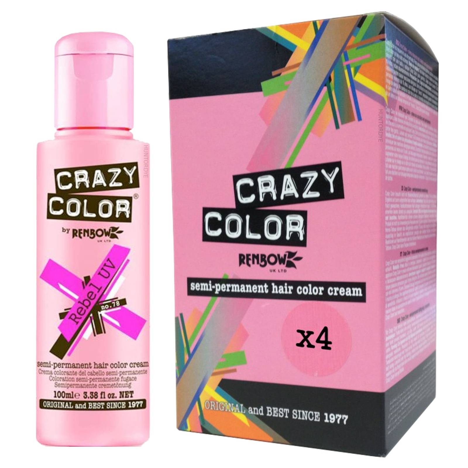 Crazy Colour Semi Permanent Hair Colour Cream Pinks 4x 100ml