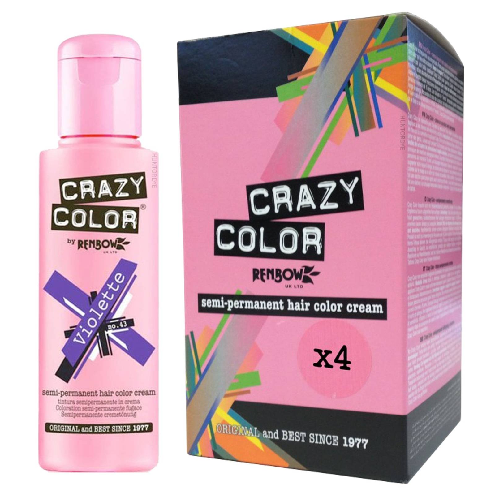 Crazy Colour Semi Permanent Hair Colour Cream Purples 4x 100ml
