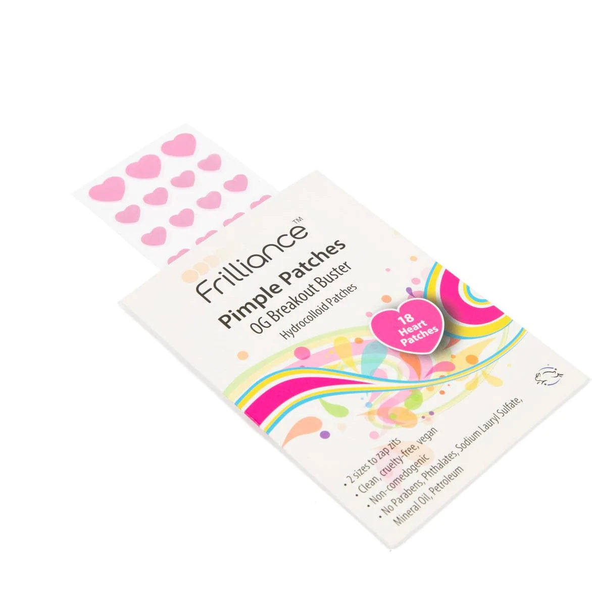 Frilliance Pimple Patches - OG Pink Heart Breakout Busters (18 ct/2 sizes)