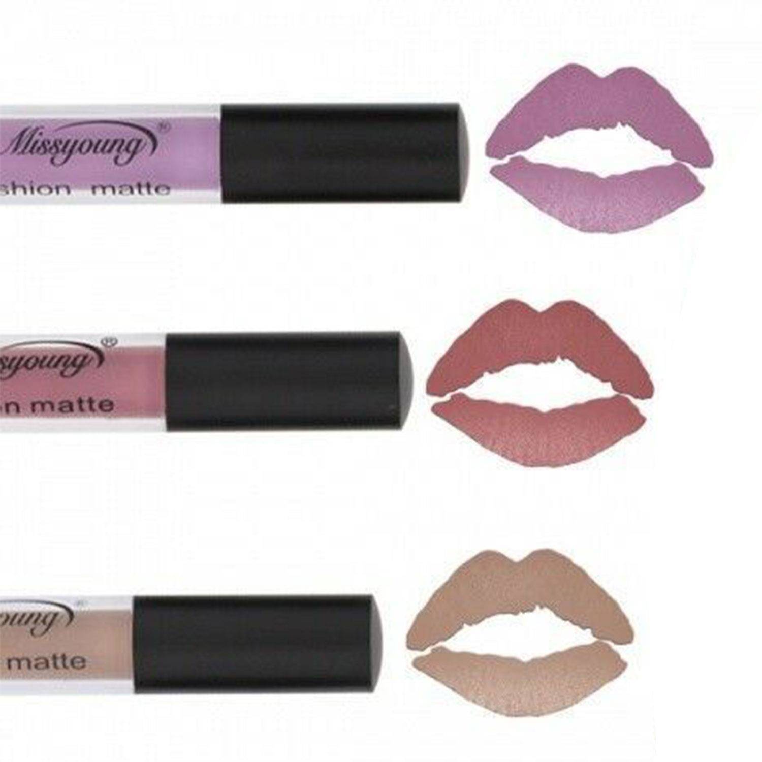 Aquarius Matte Lipstick Set; Waterproof Durable Lipsticks Beauty LipGloss; 3x ImpressiveMatte