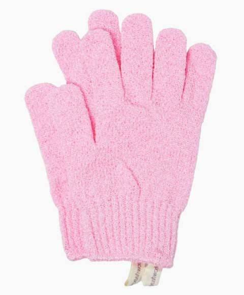 Invogue Brush Works Spa Exfoliating Gloves 1 Pair Pink
