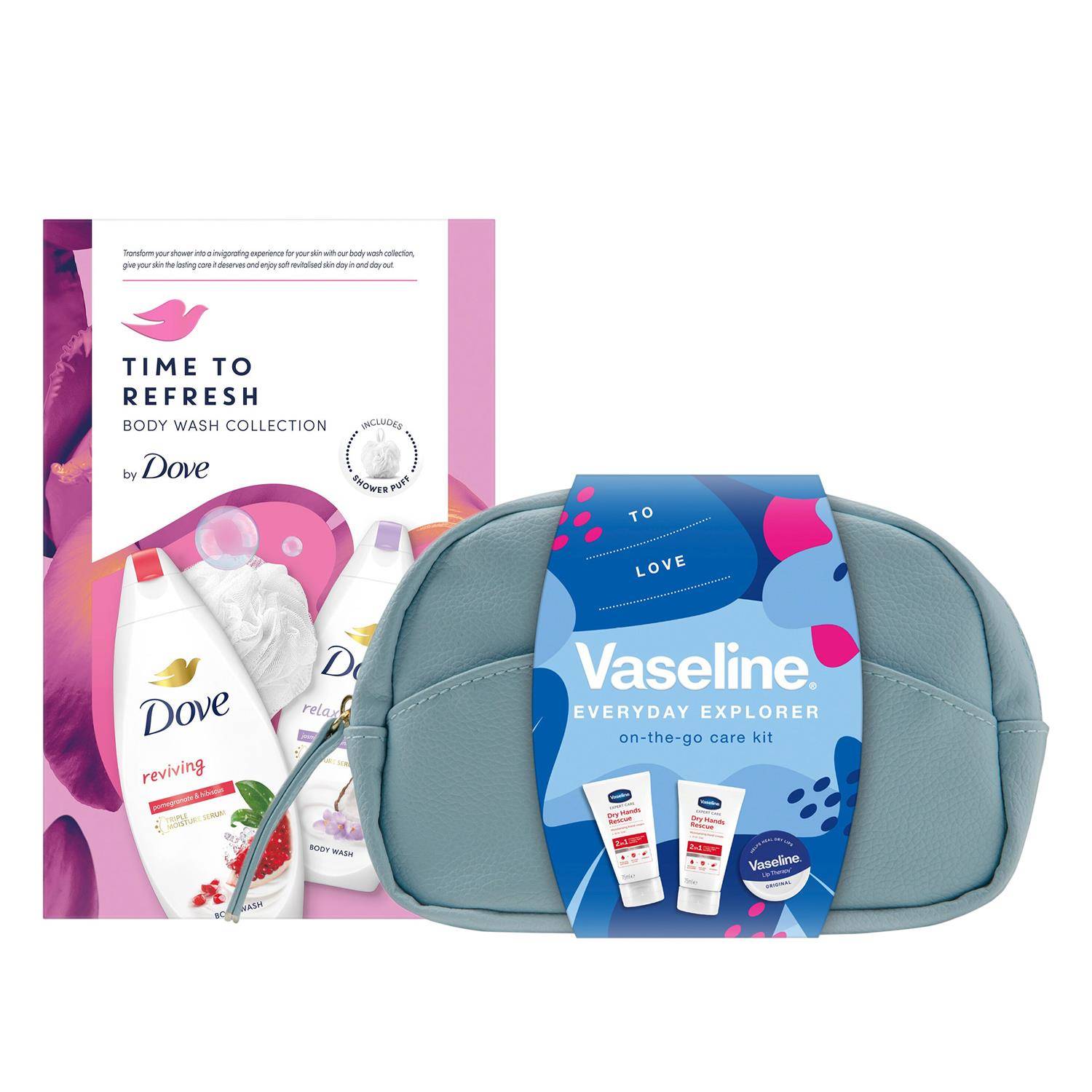 Vaseline Everyday Explorer and Dove Time To Refresh Body Wash Gift Set for Her